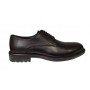 Pantofi barbati, casual, din piele naturala, negru satin, TEST - SCV623N